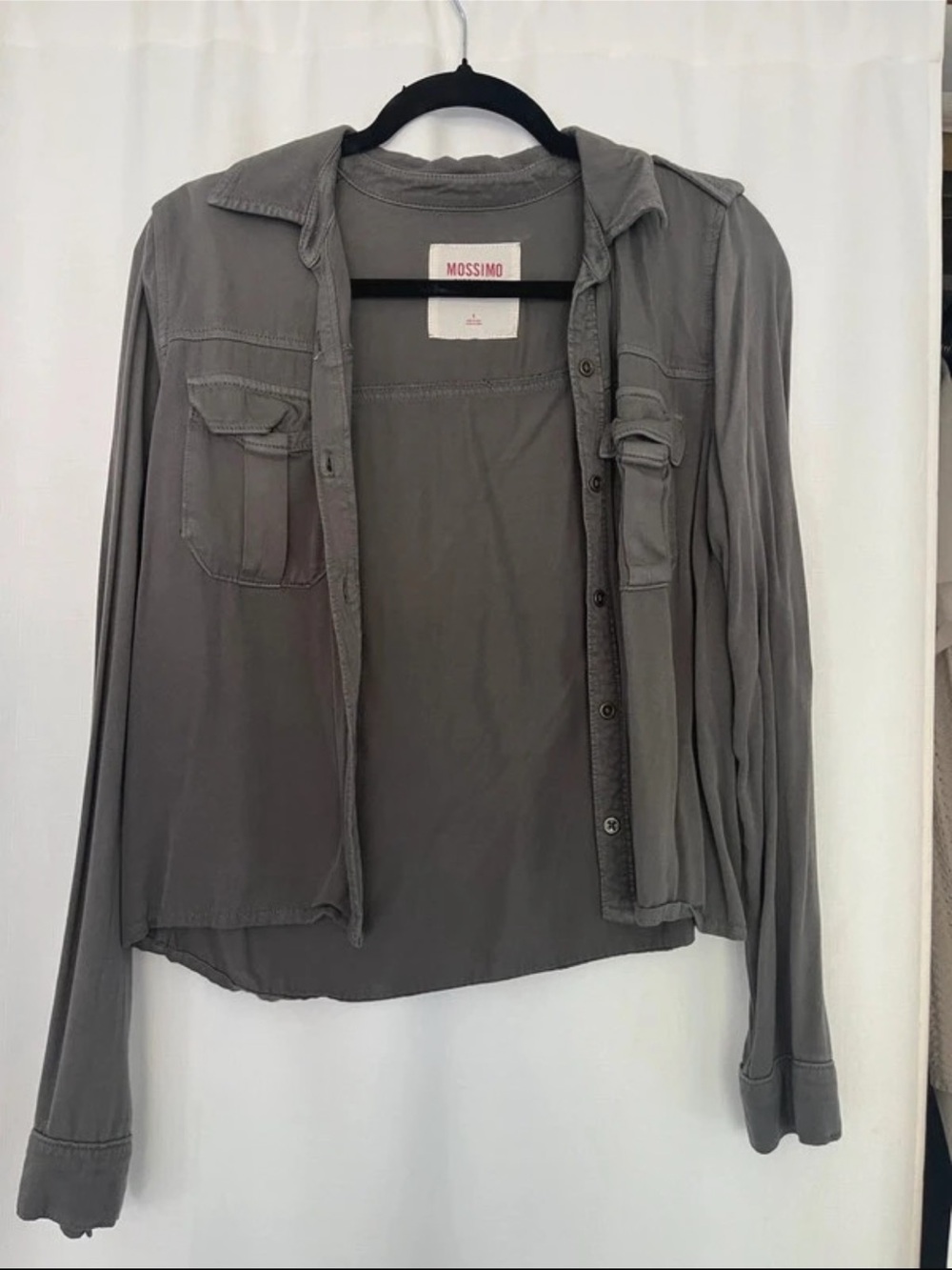 Mossimo Supply Co. Gray Button-Front Shirt Jacket